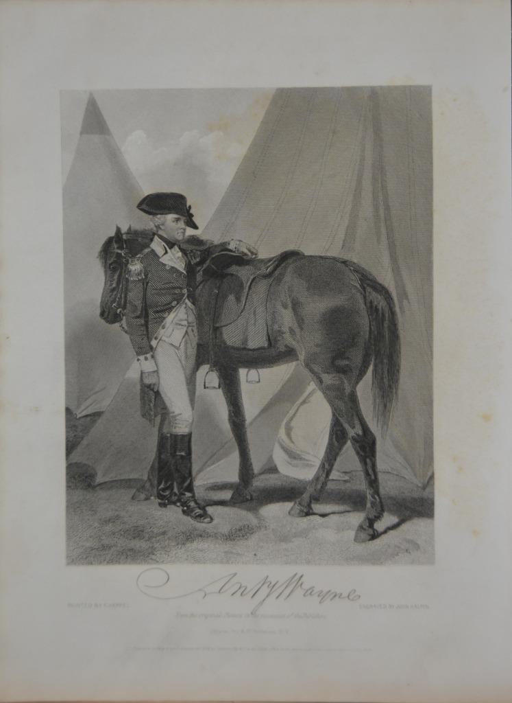 Revolutionary War General Anthony Wayne Antique Original 1850\'s Engraving