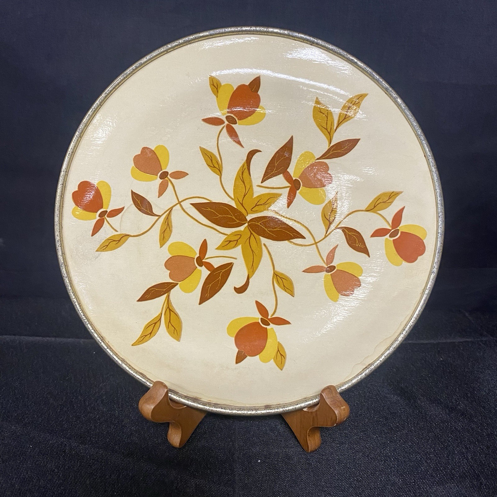 Vintage Hall Jewel Tea Autumn Leaf Metal Hot Pad