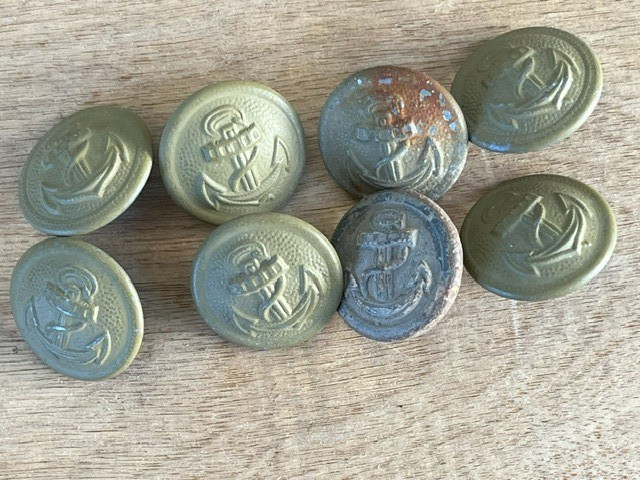 WW2 German coastal artillery buttons. 8 pcs. Orig.