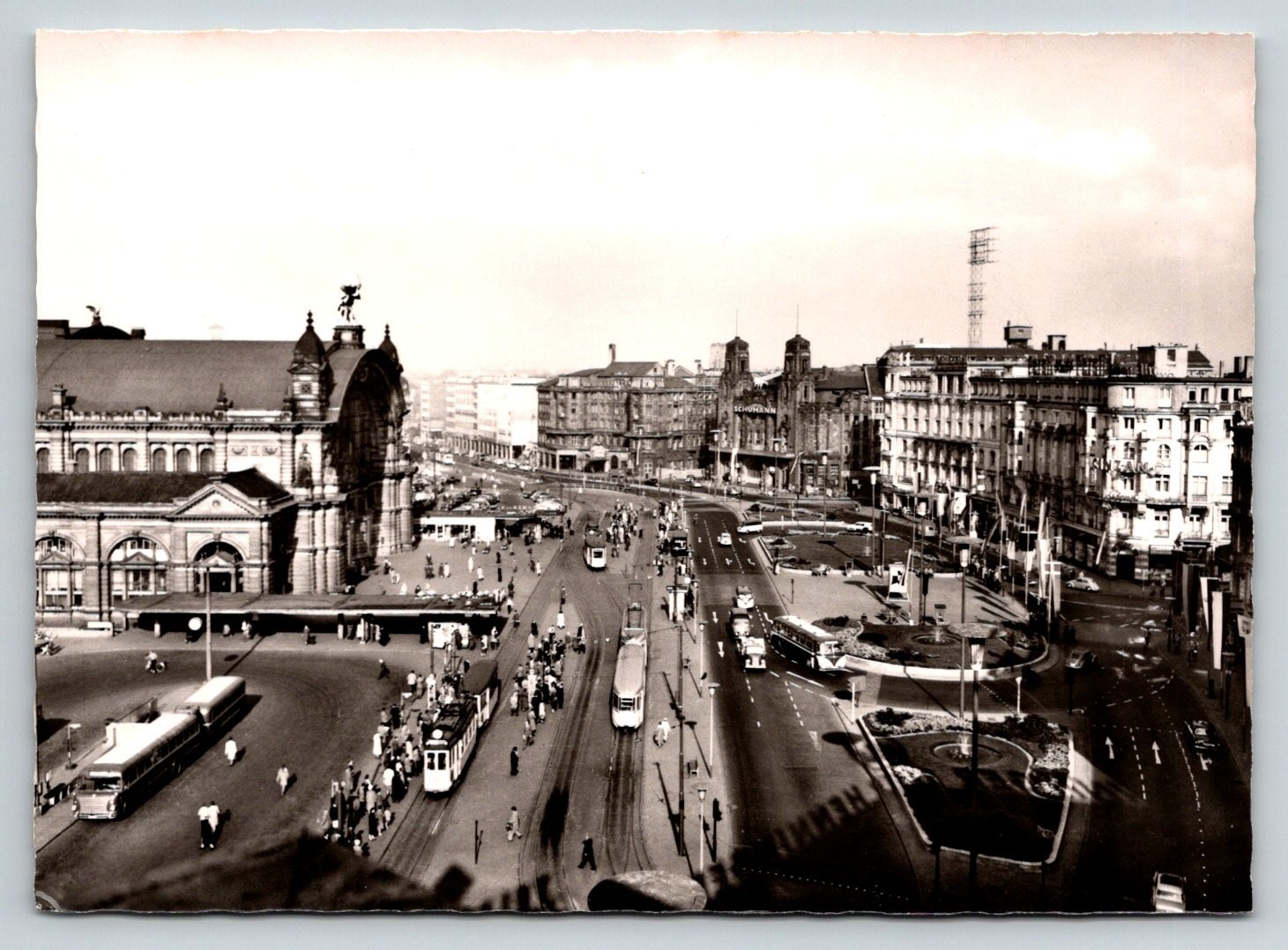 Frankfurt Main Hauptbahnhof Real Photo Postcard 1950s German City View RPPC