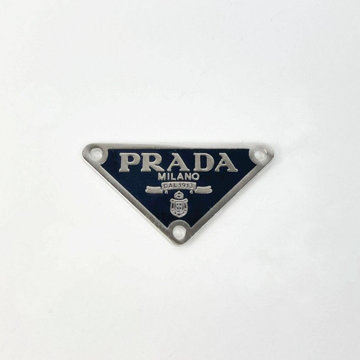 Designer Black Triangle Silver Logo Plate Set of 1