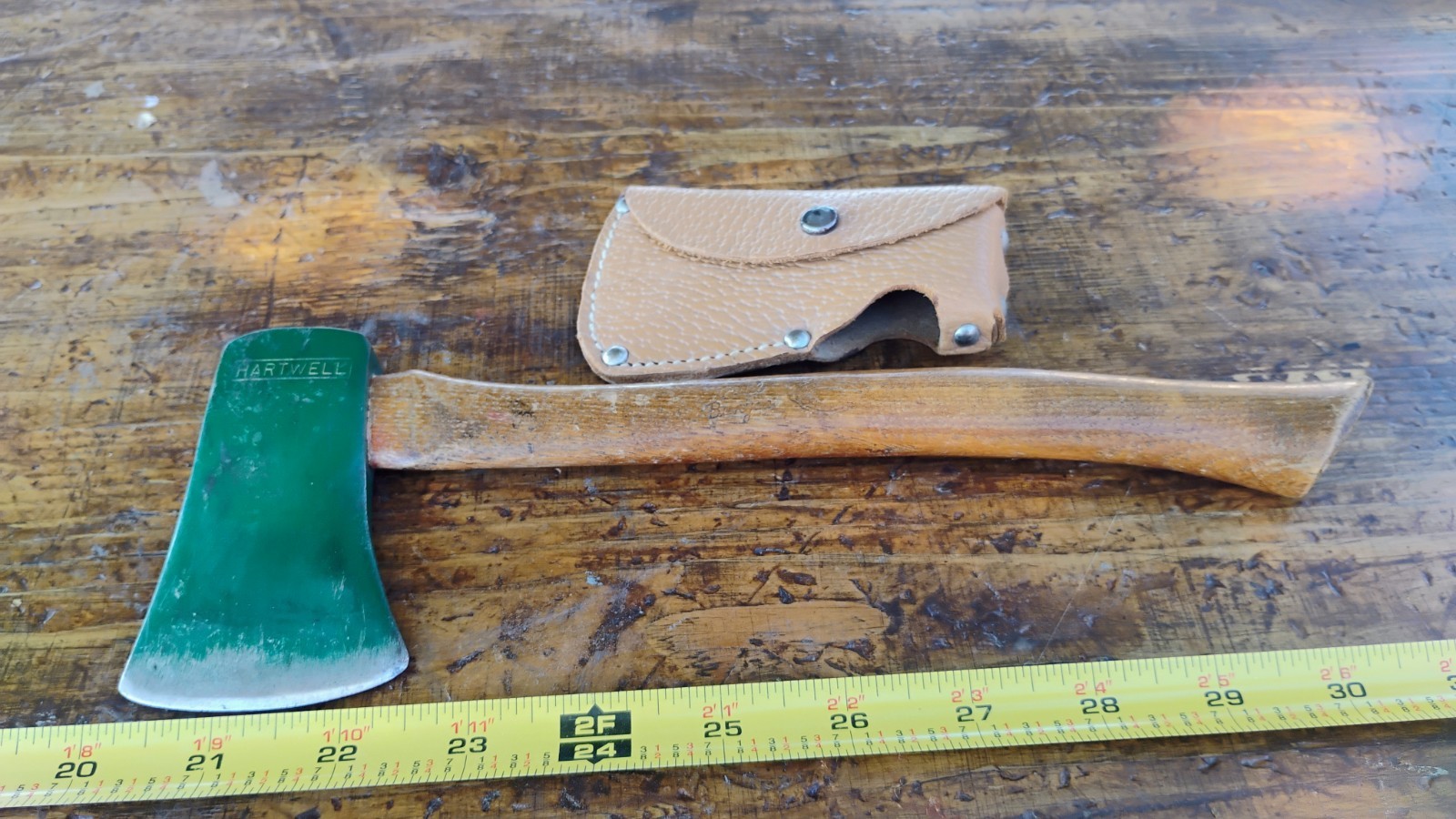 Rare HARTWELL Miniature Hatchet 10 Oz With Sheath,10.5'' OAL Salesman Sample