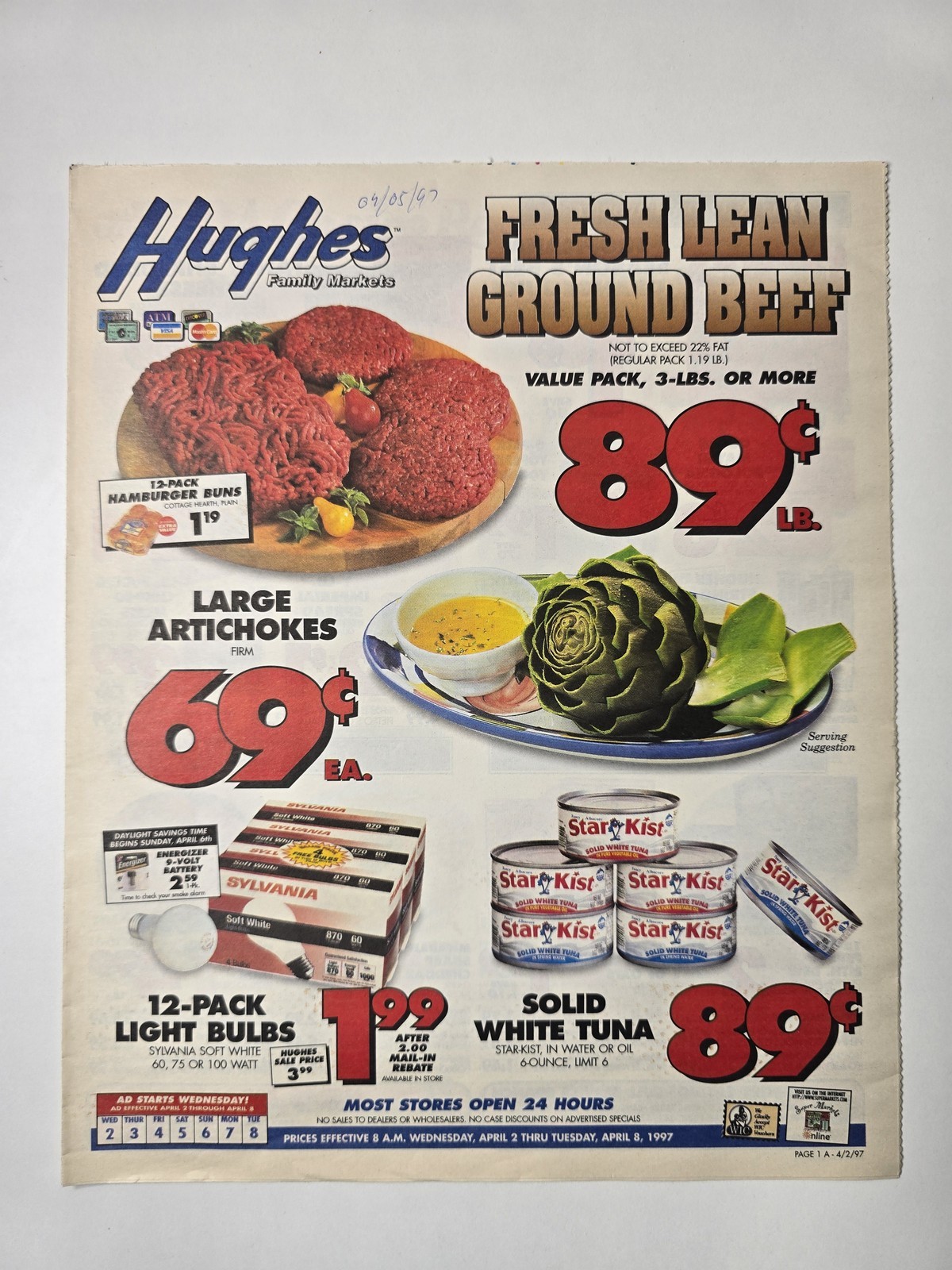 1997 Hughes Family Markets Passover Grocery Circular California Ads 8 Pages