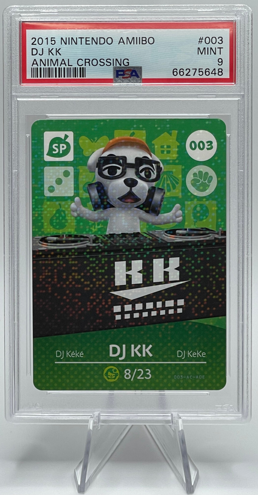 2015 NINTENDO AMIIBO ANIMAL CROSSING #003 DJ KK PSA 9 MINT