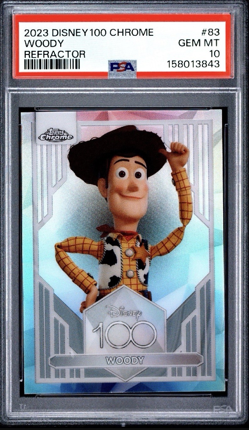 2024 Topps Chrome Disney 100 Woody #83 Refractor PSA 10 🔥RARE🔥 Pop 52