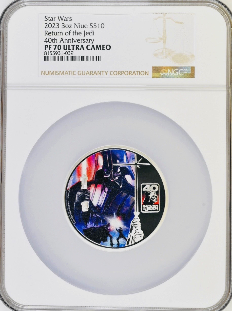 2023 Niue $10 STAR WARS Return of The Jedi 3 Oz SILVER  NGC PF70 w/ BOX & COA