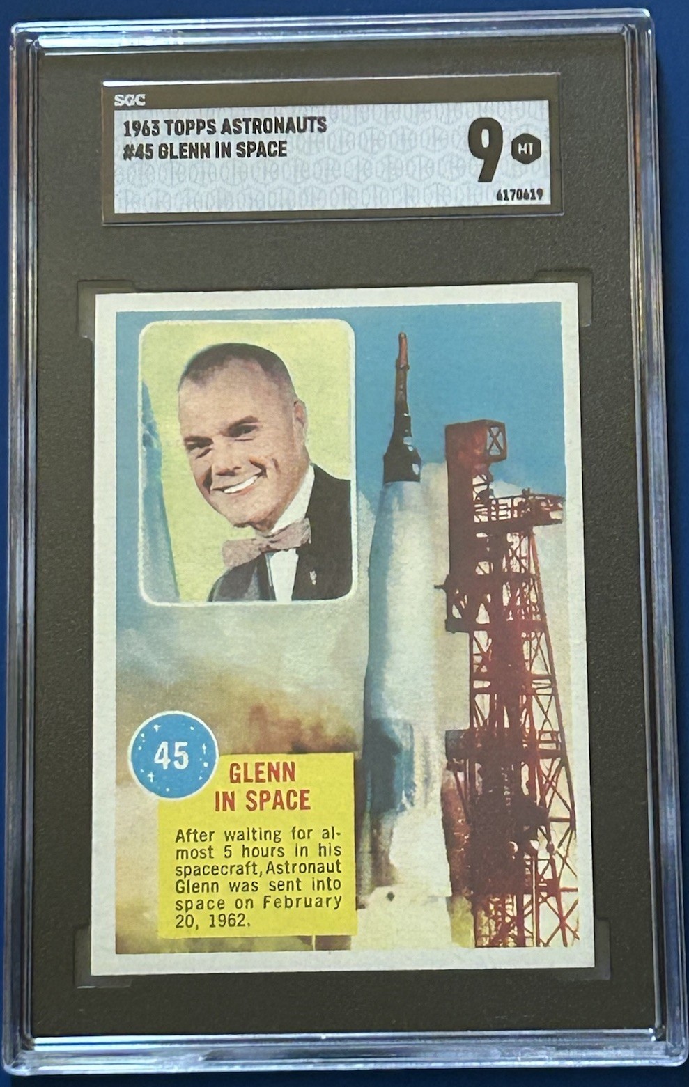 1963 Topps Astronauts 3D Back #45 John Glenn In Space SGC 9 MINT POP 2