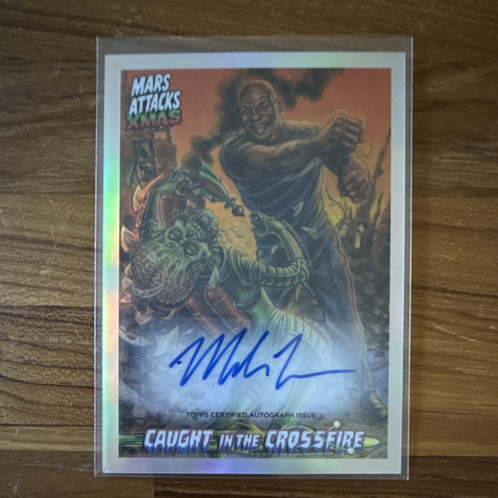 Topps 2026 Mars Attacks Christmas Caught in the Crossfire CCA-MS Mike Tyson Auto