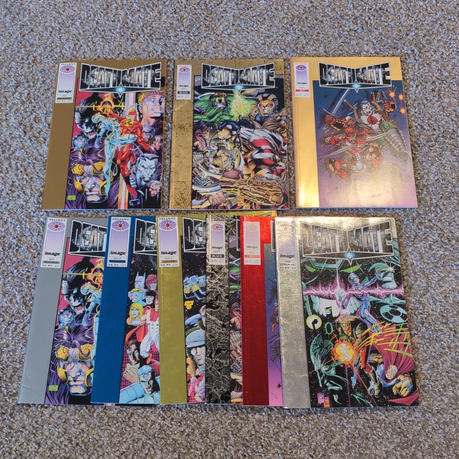 Deathmate Lot Black  Blue Yellow Red + gold prologue epilogue image valiant 