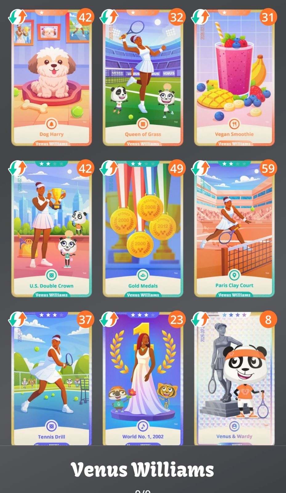 Wewards Collection Digital Card Complete Vintage Chapter Venus Williams 1-9