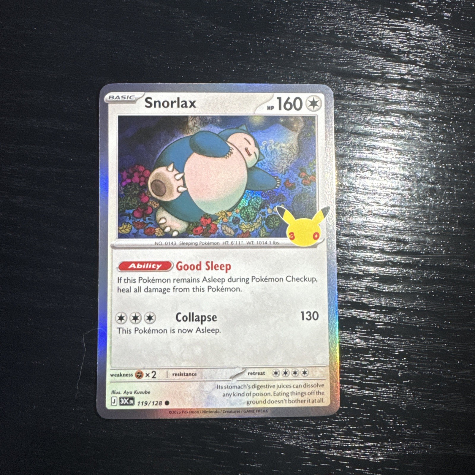 Snorlax 119/128 30 Anniversary : Holo Rare English Pokémon