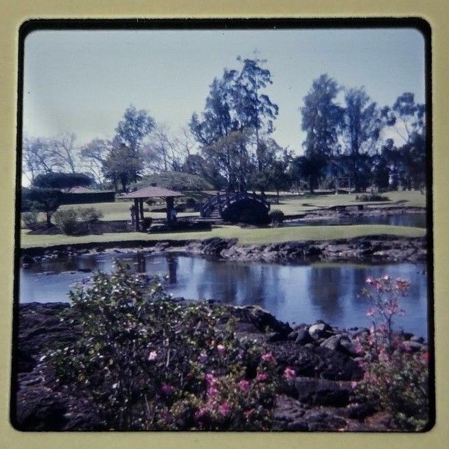 Rare Vtg 1960s Ektachrome 35mm Color Slide Hawaii Golf Course Lava Vivid Image