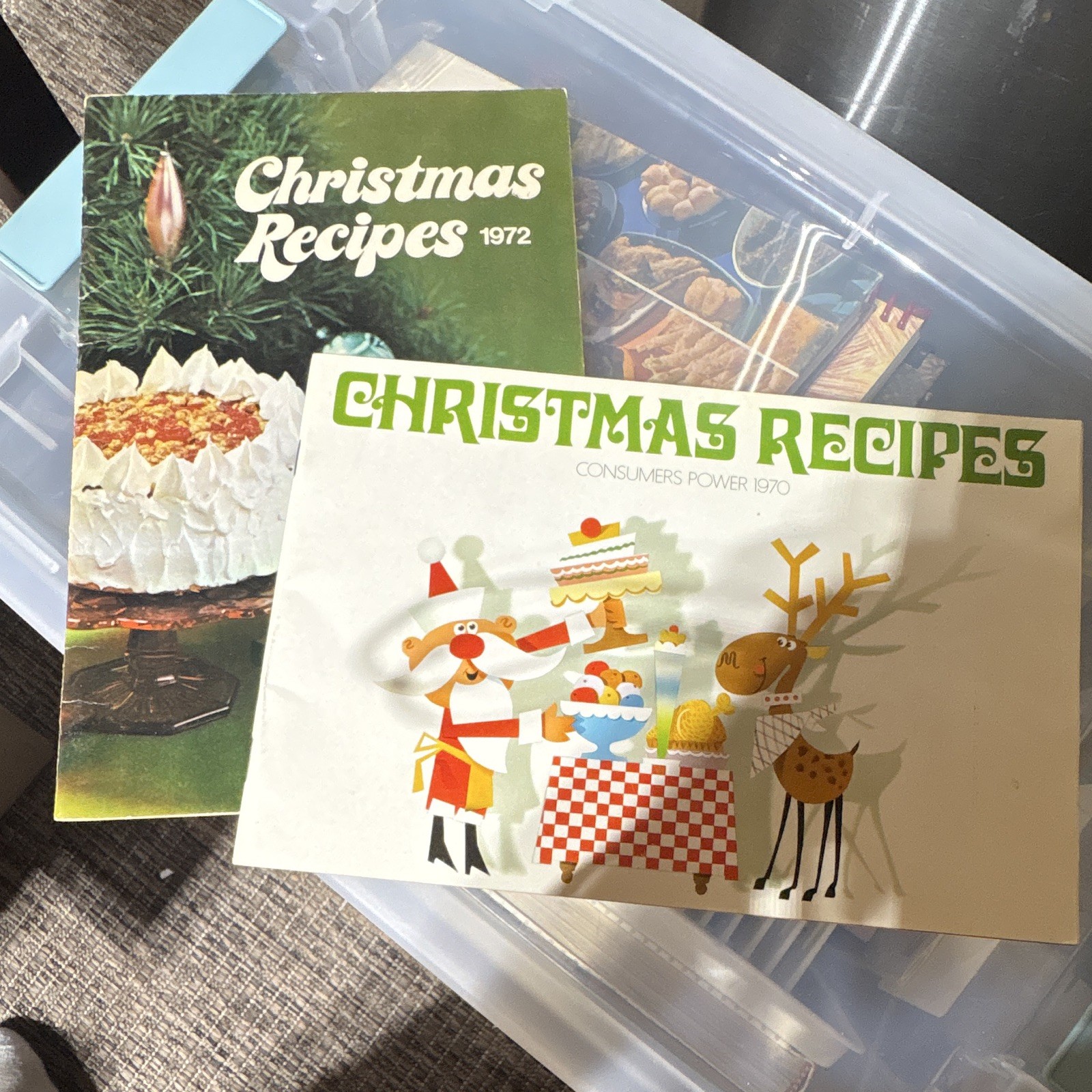 Consumers Power Christmas Recipes Booklets 1970 & 1972 Original Paper