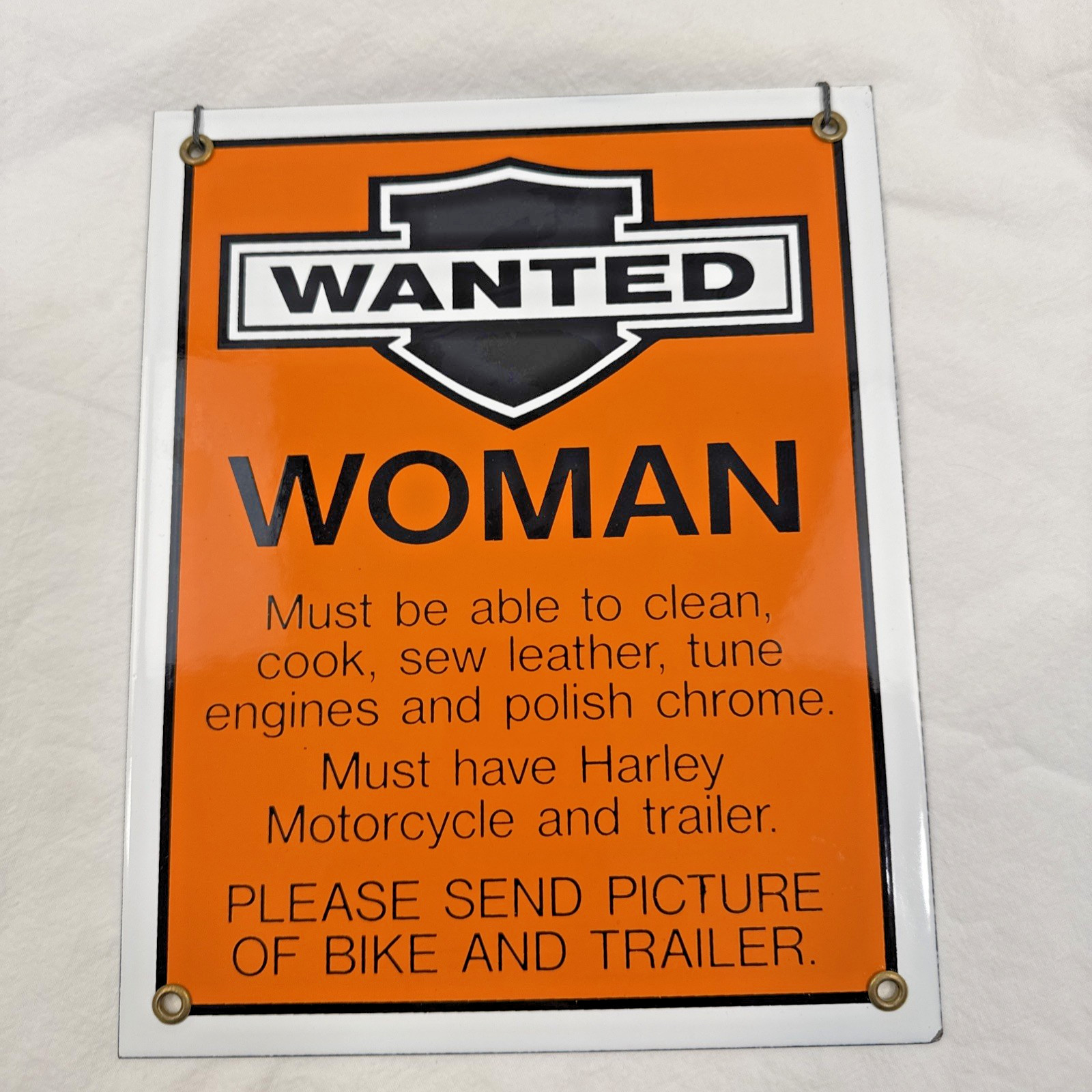 VTG Harley Davidson Motorcycles Sign Gas Pump Porcelain Sign 10\