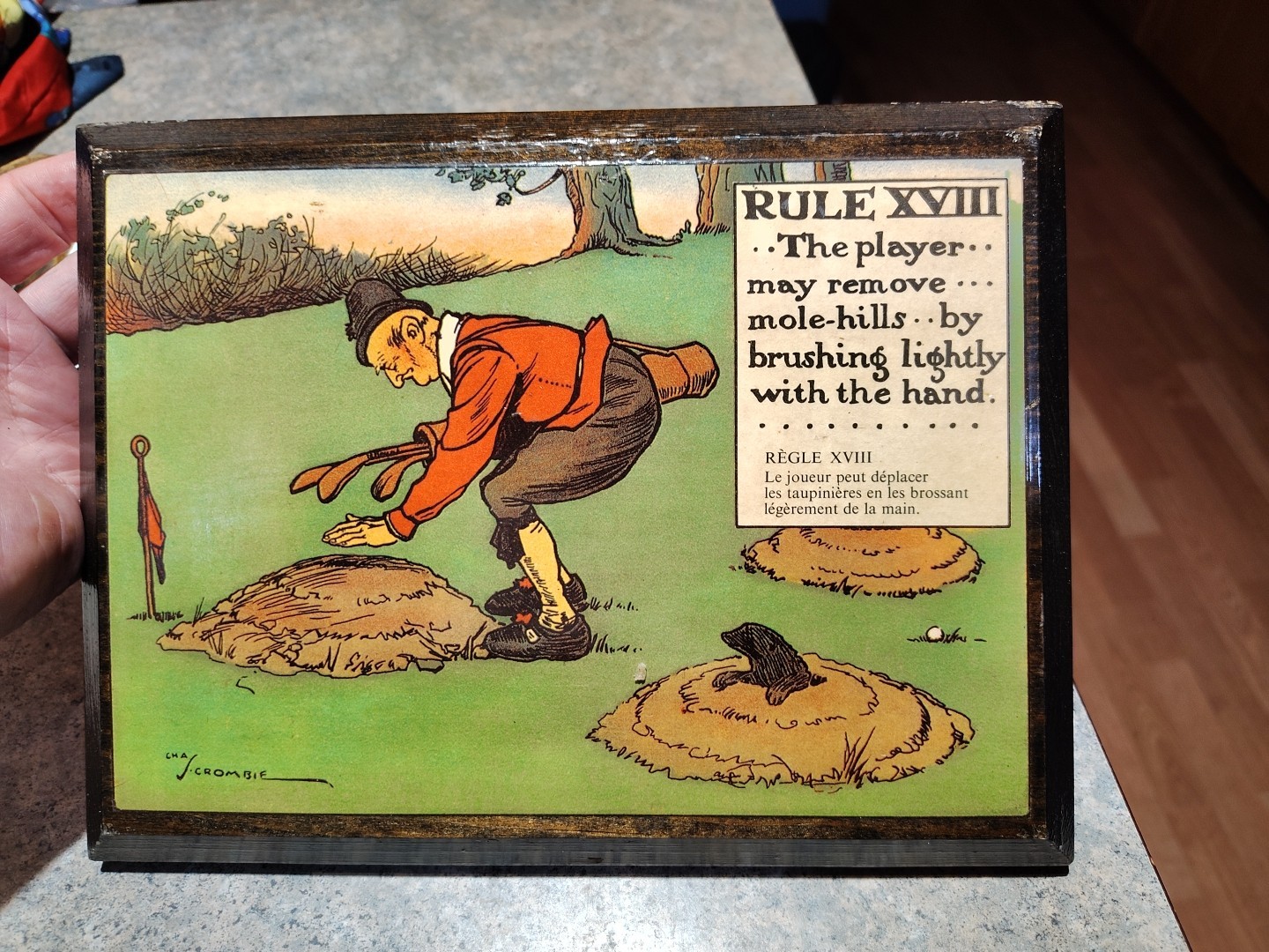 Vintage Rules of Golf:Rule XVIII by Charles Crombie c.1905 French