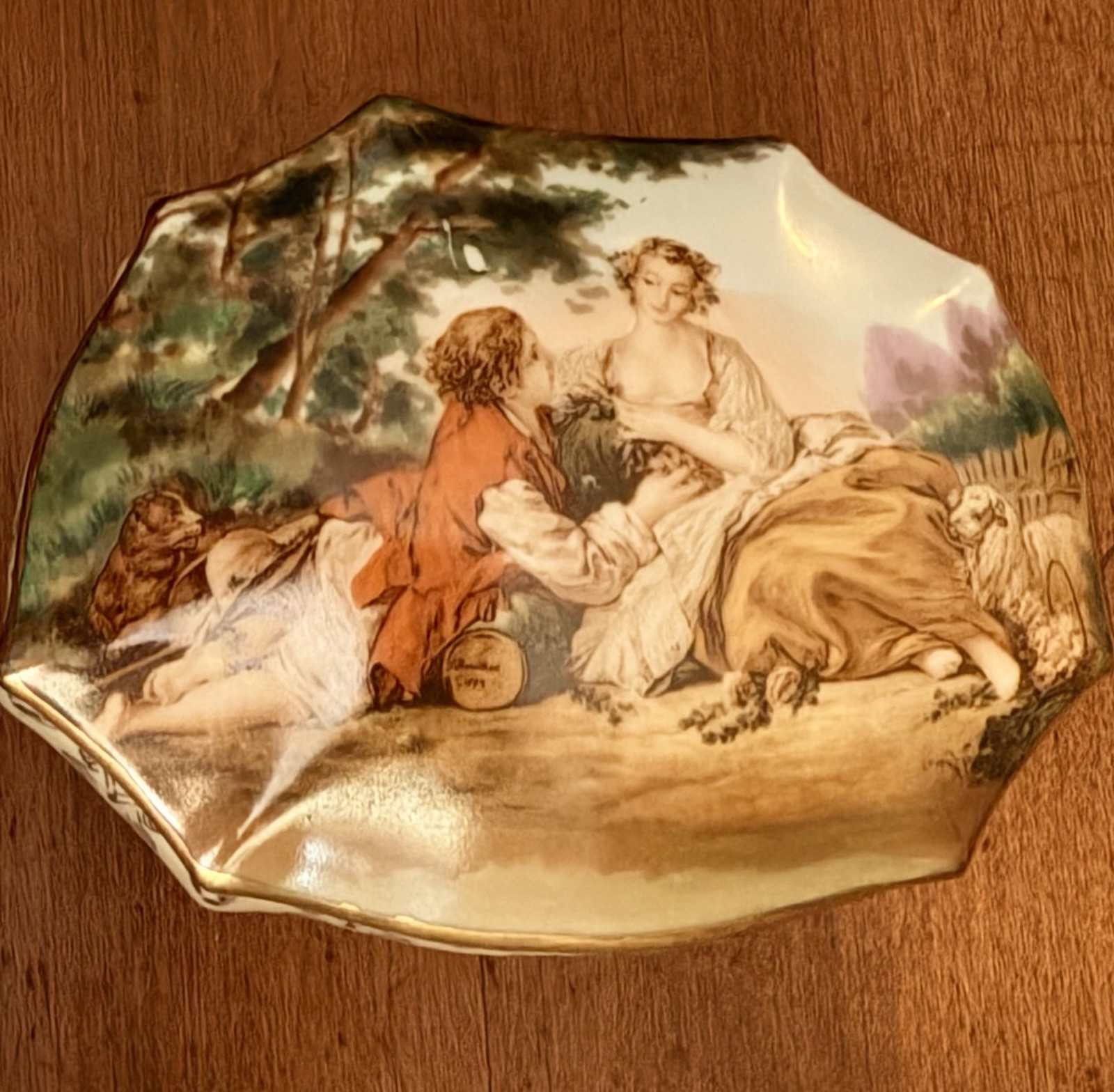 Vintage Ardalt Lenwile China Japan Hand Painted Porcelain Trinket Box 7436
