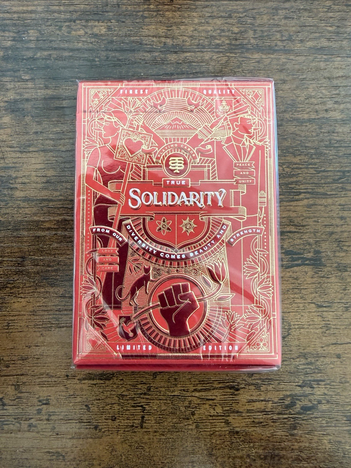 Solidarity Loving Red Playing Cards ULTRA RARE GILDED EDITION By Riffle Shuffle