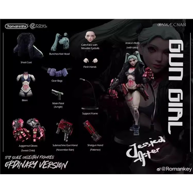 Romankey x COWL Rebecca Gun Girl 1/12 Scale Aciton Figure Model Gifts In Stock