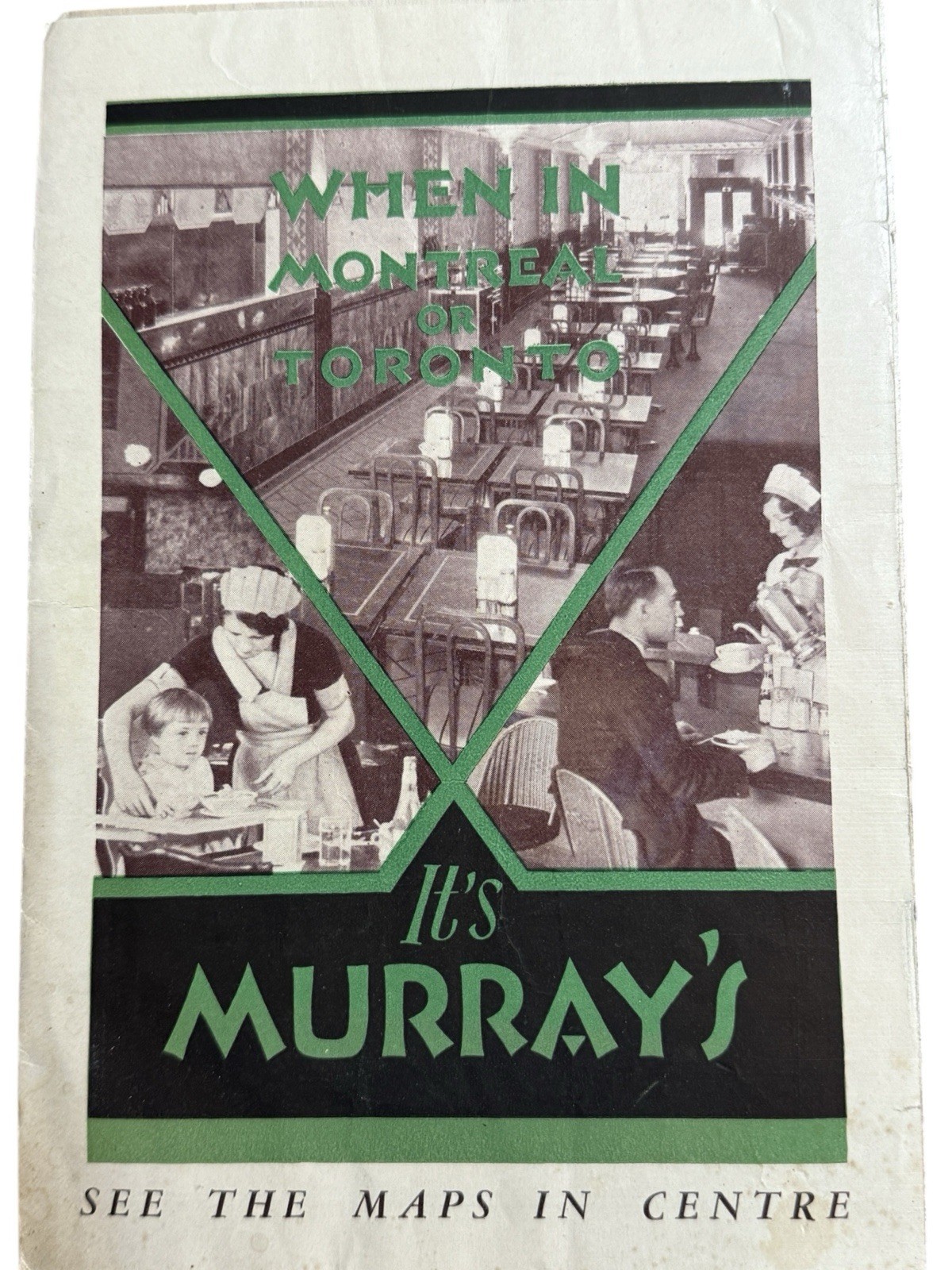 Vtg Murrays Montreal Toronto Brochure Map Canadian Restaurant Chain Ephemera