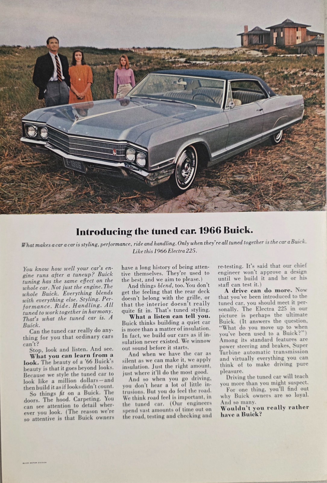 1965 Print Ad The 1966 Buick Electra 225 2-Door Car Styling,Performance,Ride