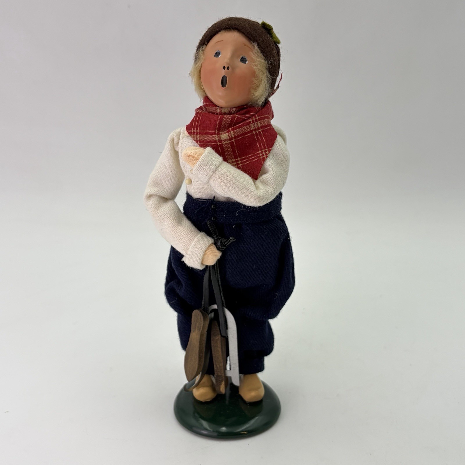 Vintage 1992 Byers Choice The Carolers Boy With Skates Figurine