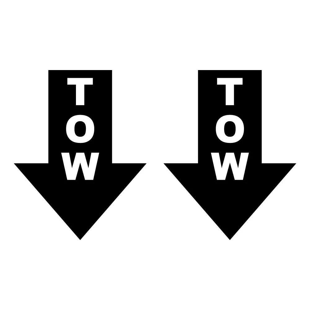 Pair Tow Hook Drag Racing Drift JDM Decal Sticker Black Die Cut Vinyl