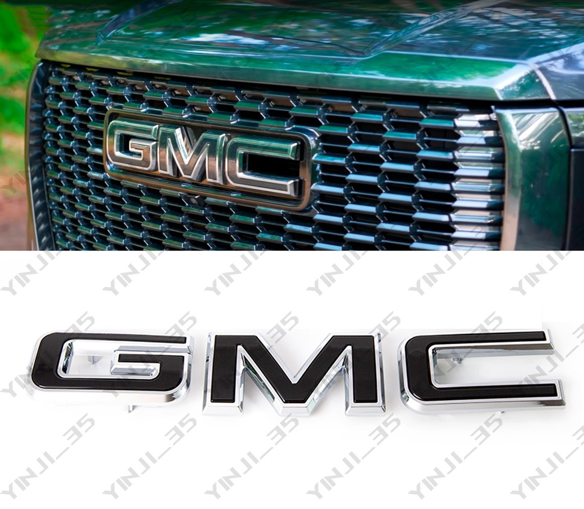 Front Grille Chrome Black GMC Emblem Badge Fit 2021-2026 Yukon Yukon XL