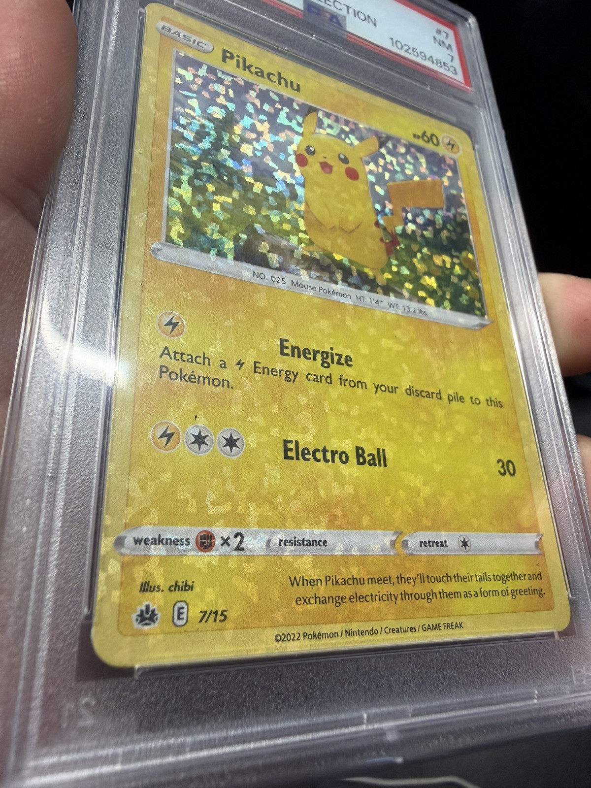 Pikachu 7/015 McDonald's Pokemon Promo 2022 Rare PSA Heavy holo bleed 🩸 error