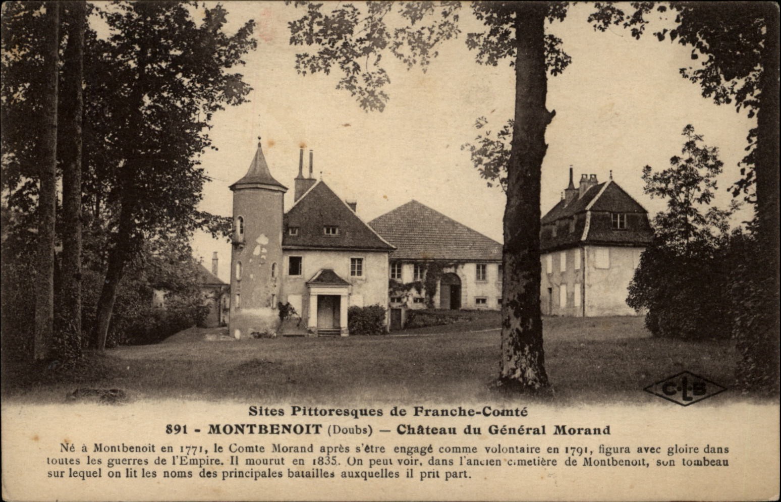 Chateau du General Morand Montbenoit Doubs France vintage postcard s267