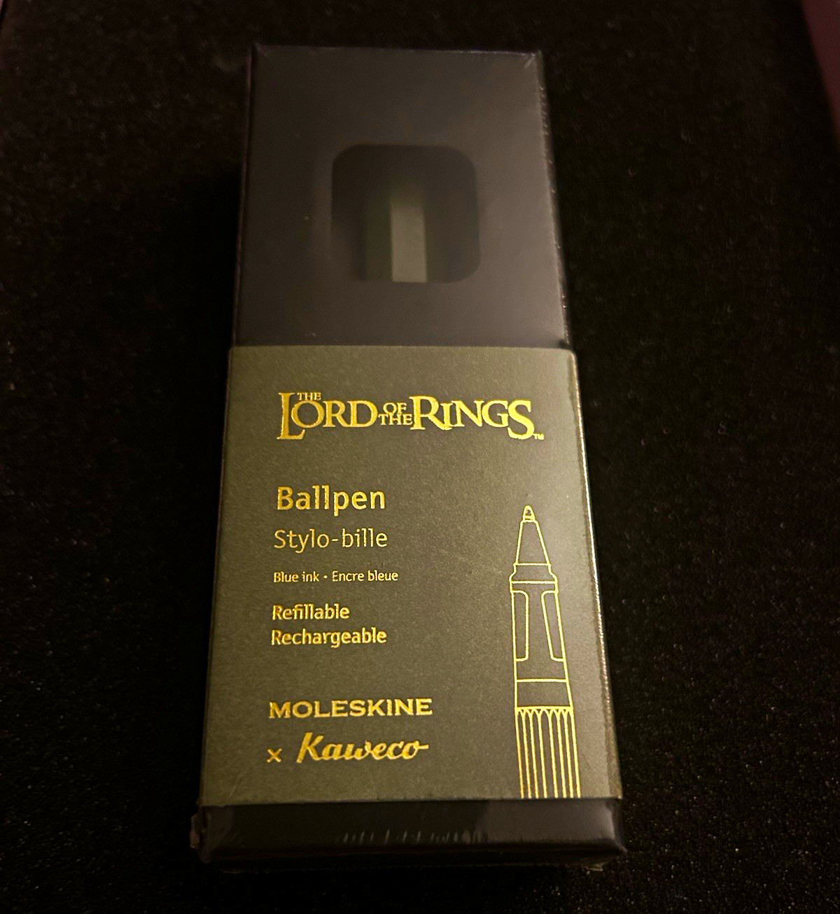 Moleskine x Kaweco Lord of the Rings Refillable Ballpoint Pen Blue Ink Gold