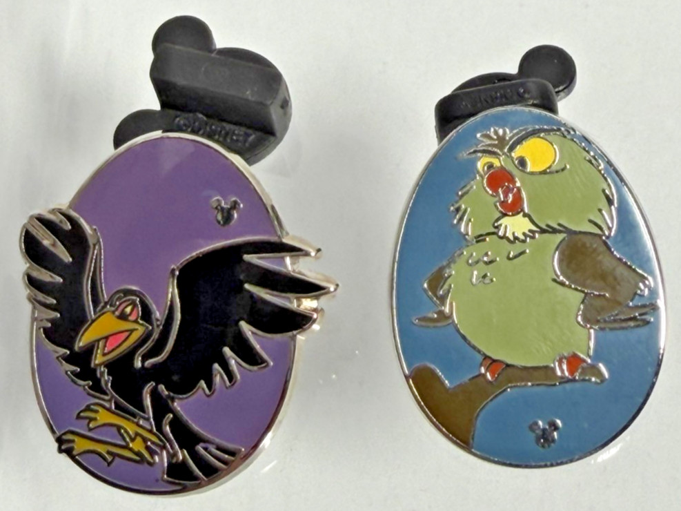 Authentic Disney Parks Trading Pins - Villain Crow & Owl Egg Set of 2