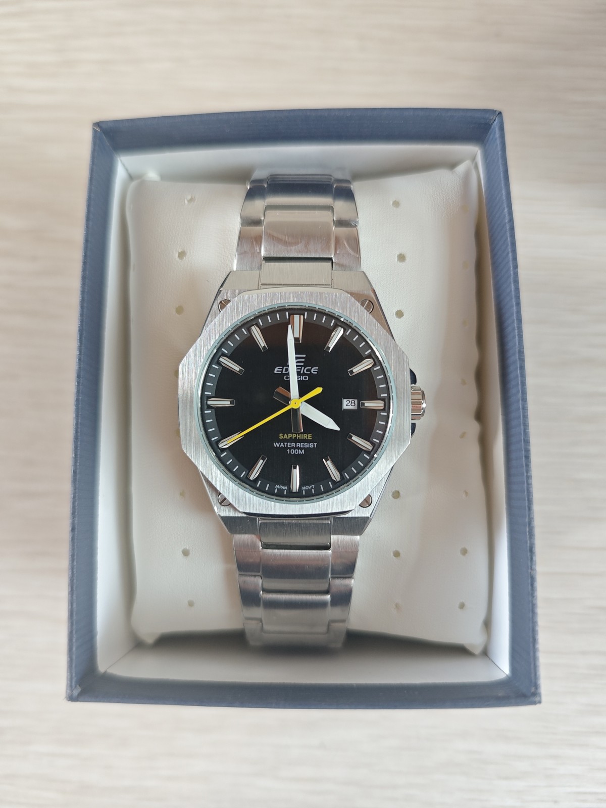 Casio Edifice Men's Black Dial Stainless Steel Sports Watch EFR-S108D-1AVUEF