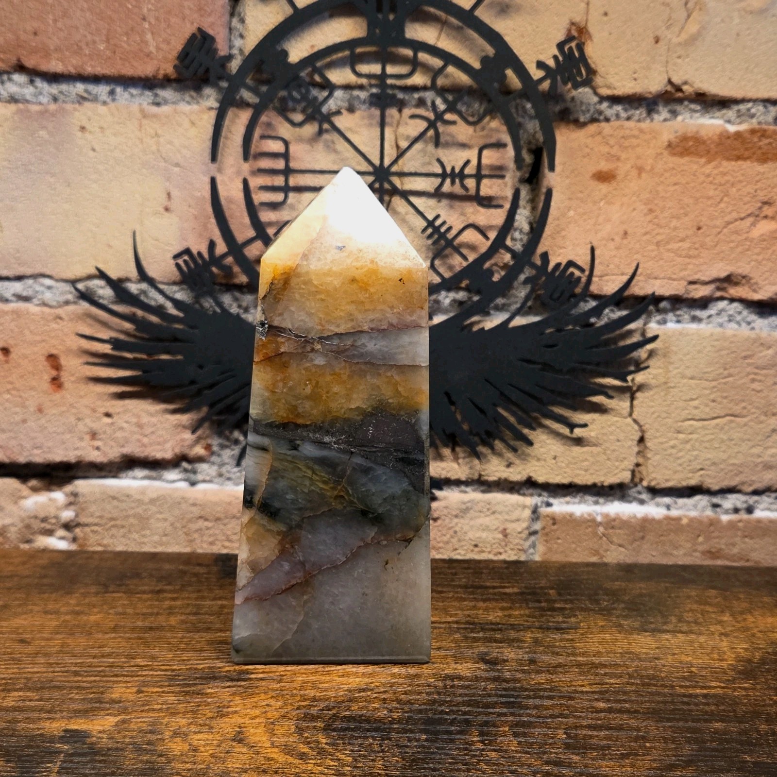 Lions Gate Quartz, crystal point, golden healer and pyrite, rare find