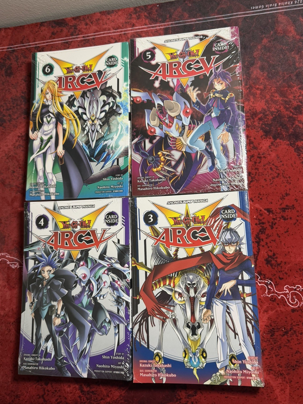 Yu-Gi-Oh Arc-V Volumes 3 4 5 & 6 Sealed Shonen Jump Manga Promo Cards Inside