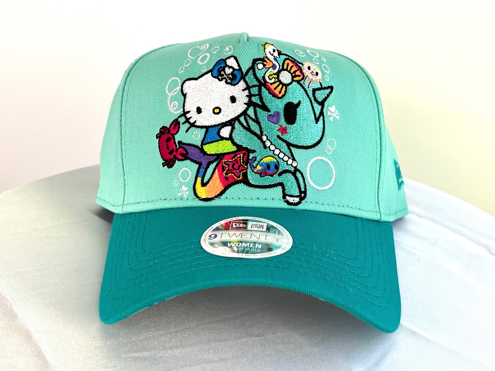 Rare Tokidoki x Hello Kitty Aquamarina Mermicorno New Era Teal Hat Cap HTF