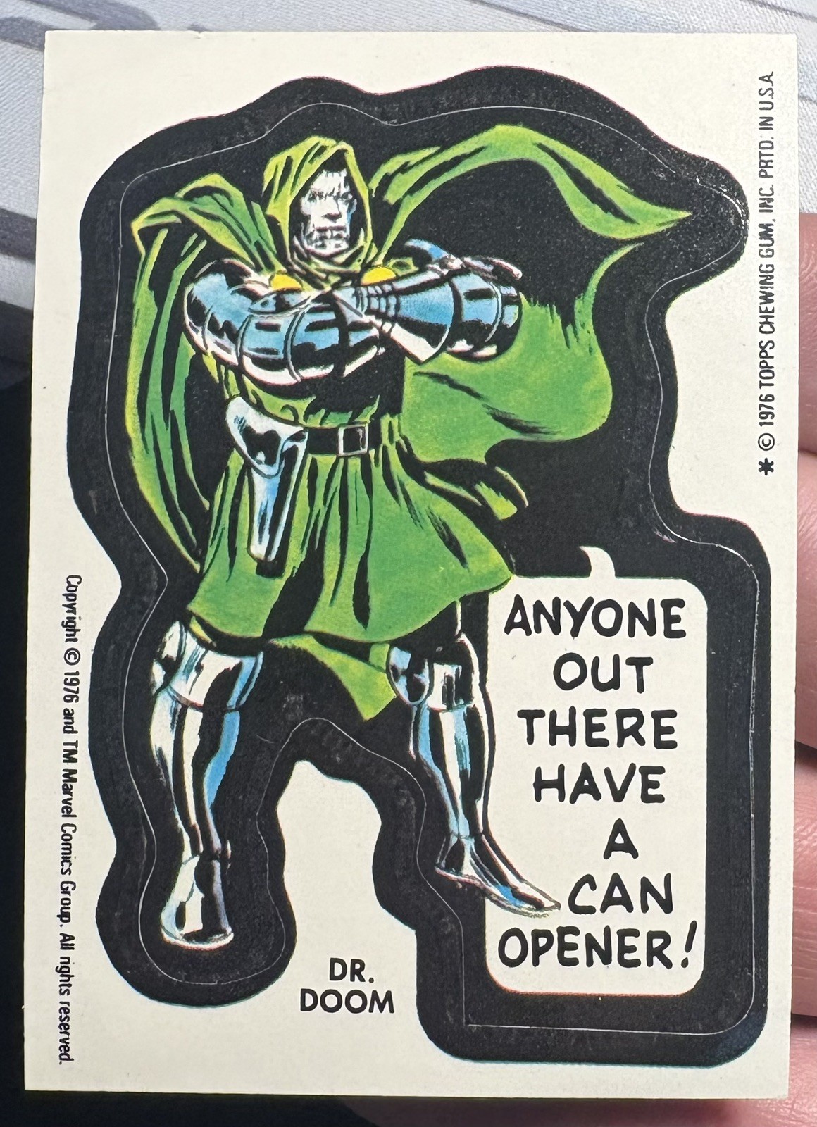 Vintage 1976 Topps Marvel Super-Heroes Sticker  - Dr. Doom 