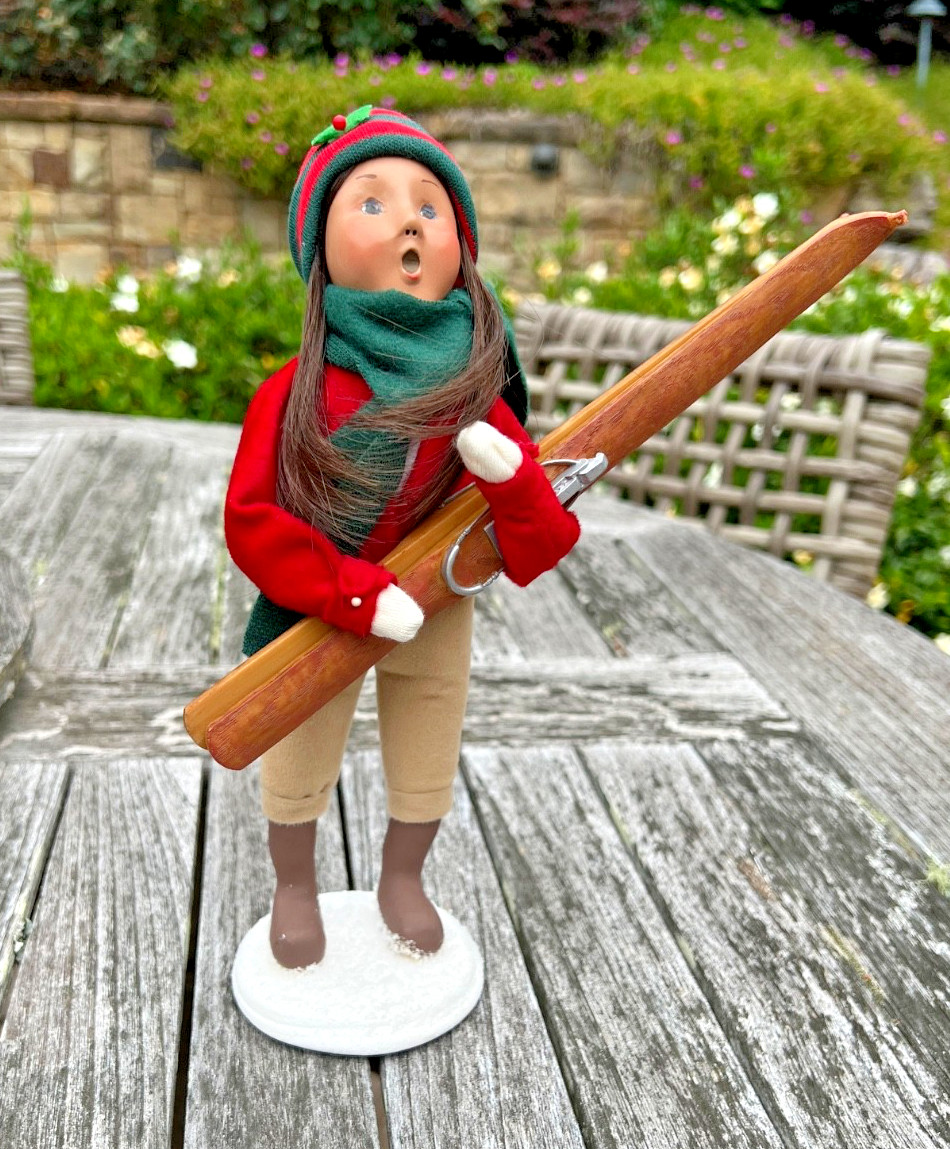 Byers Choice Child with Skies Signed/Numbered LE 37/100 2002 Retired Caroler