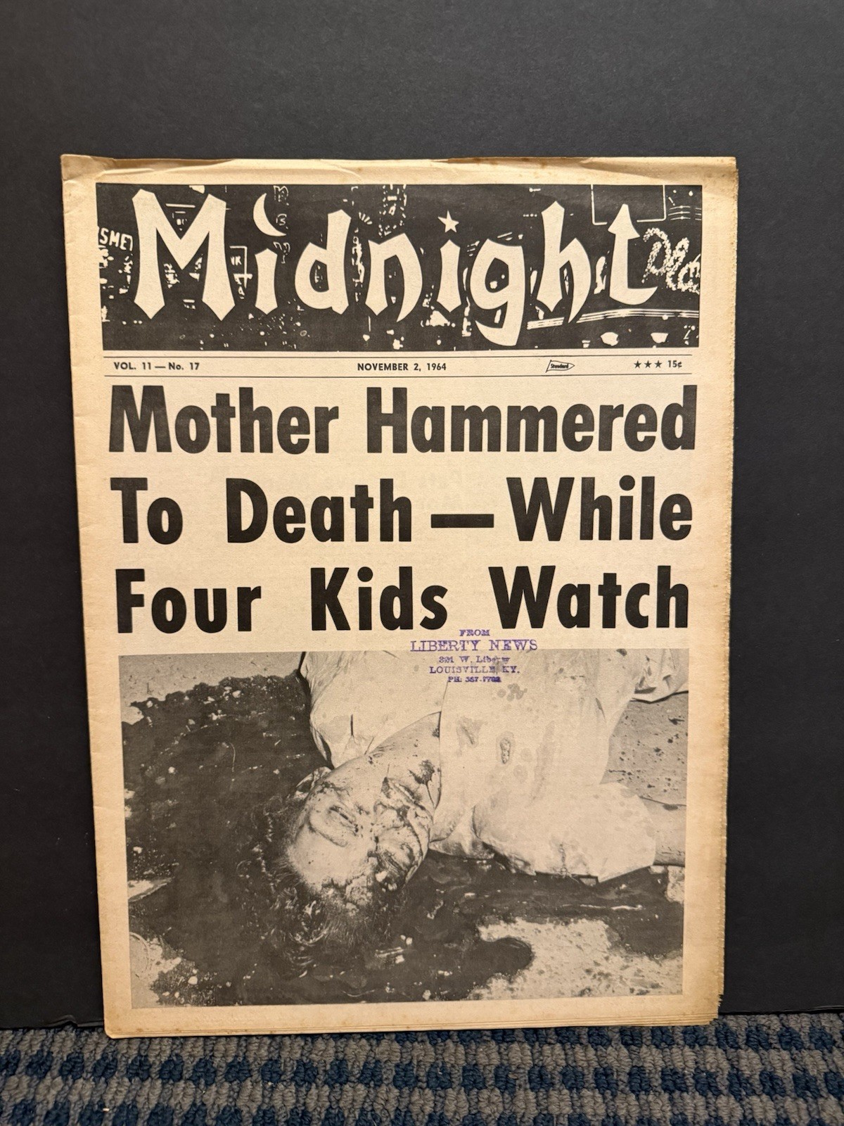 1964 November 2nd MIDNIGHT Newspaper, Mother Hammered to Death (VRN10D)