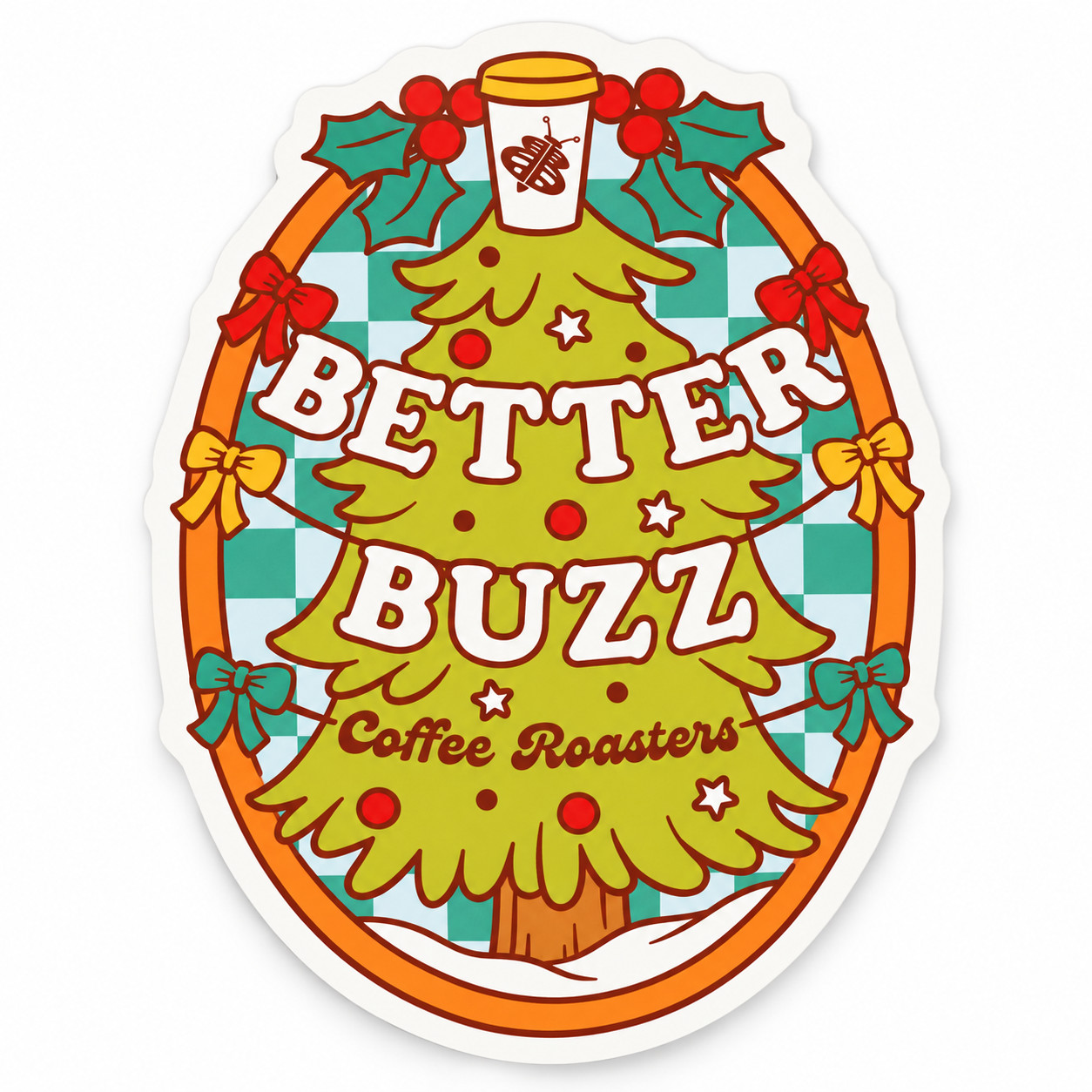Better Buzz Coffee Roasters Christmas Tree Holiday Sticker Decal