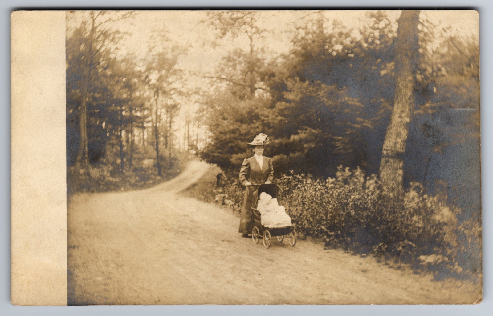 C.1910 RPPC LYNN, MASS BELPRE OH TYPEWRITER BABY STROLLER PHOTO Postcard Q10
