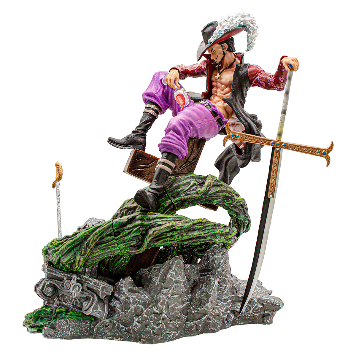Captain Dracule Mihawk PVC Anime Figure Collectible Desk Prop Shelve Decoration Captain Dracule Mihawk PVC Anime Figure Collectible Desk Prop Shelve Decoration