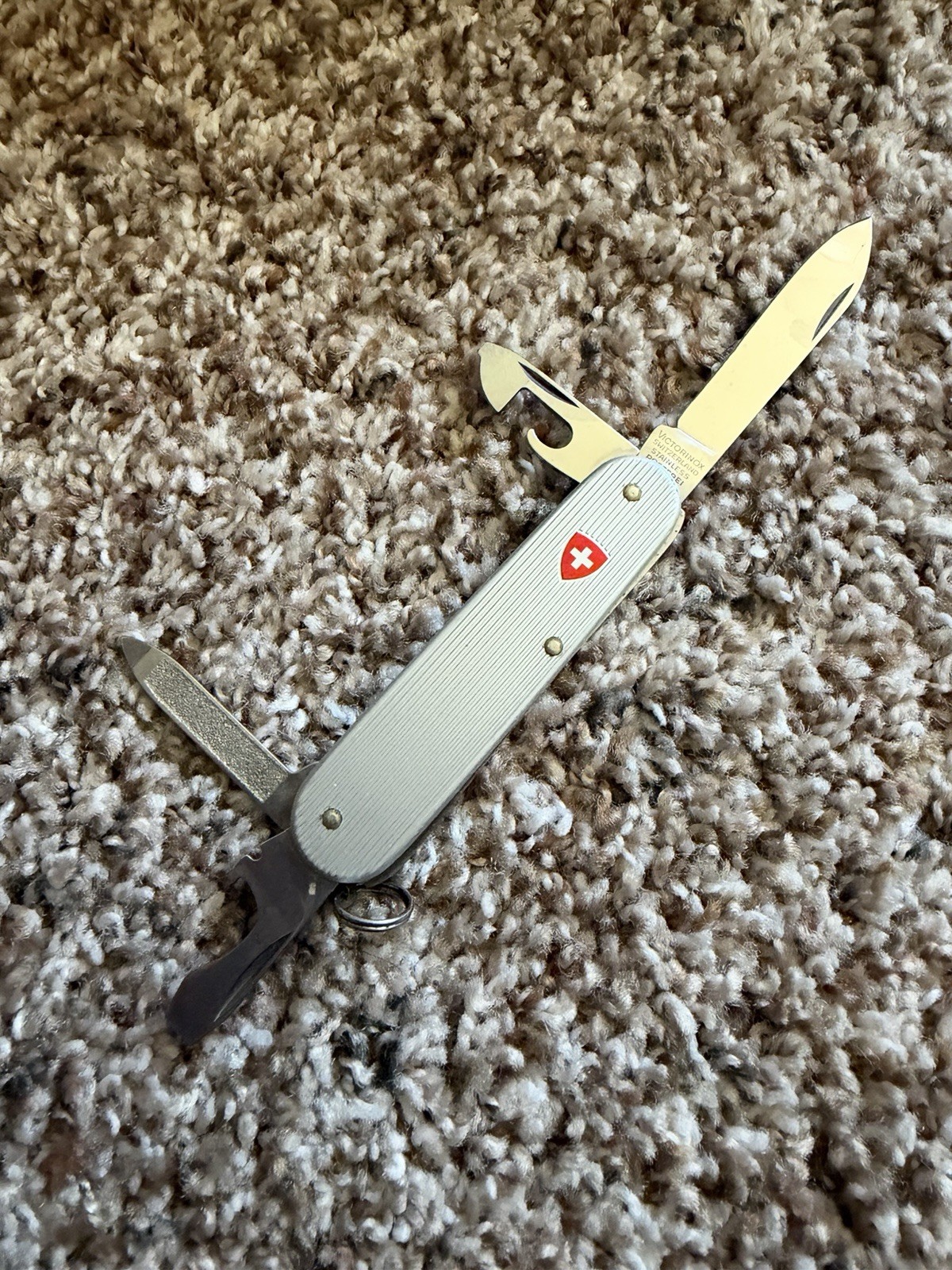Vintage Victorinox popular 84mm Ribbed Swiss Army Knife Cadet II Old Cross Rare
