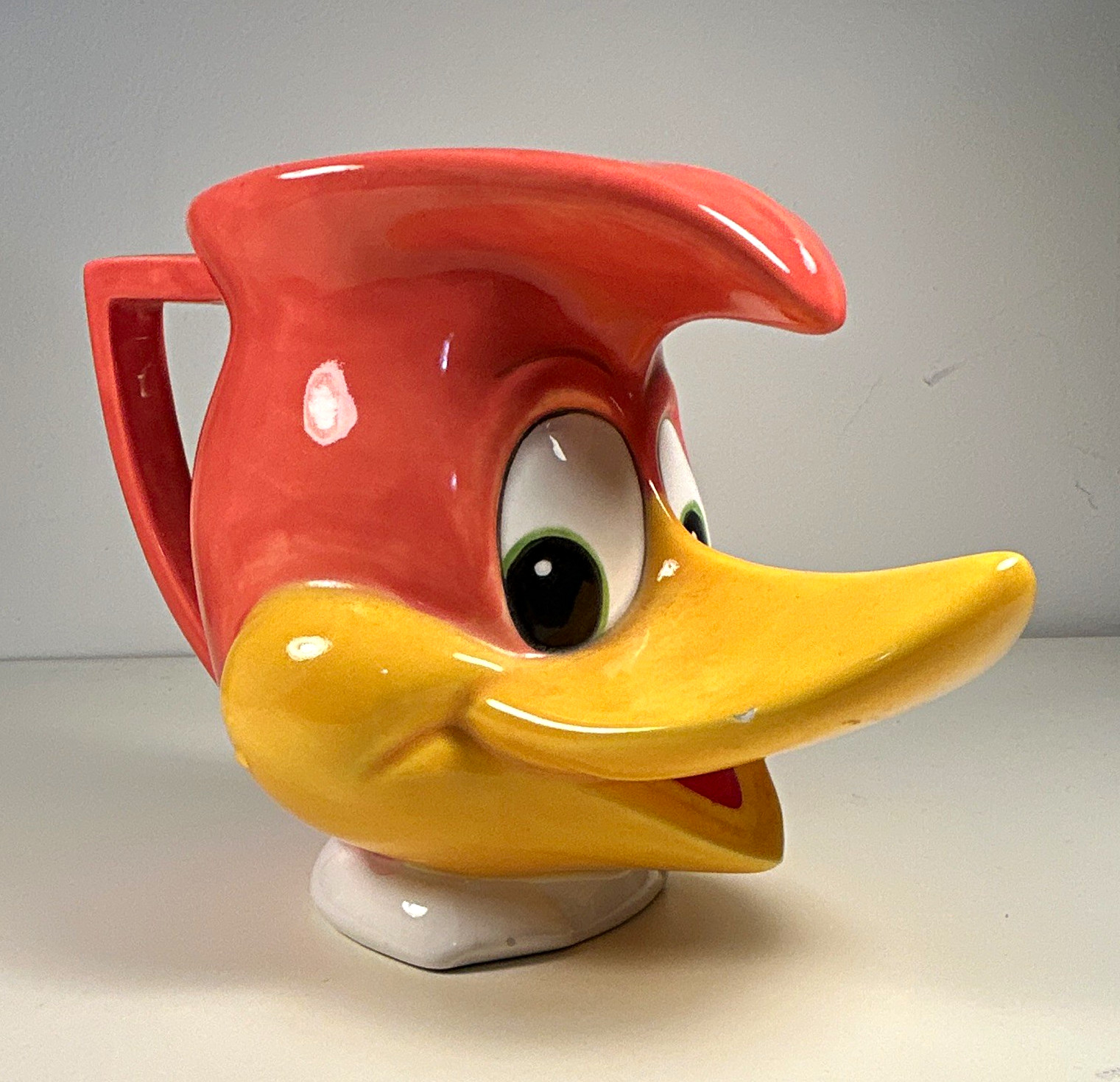 Woody Woodpecker Figural Hand-Painted Ceramic Mug, Licensed Repro 1995