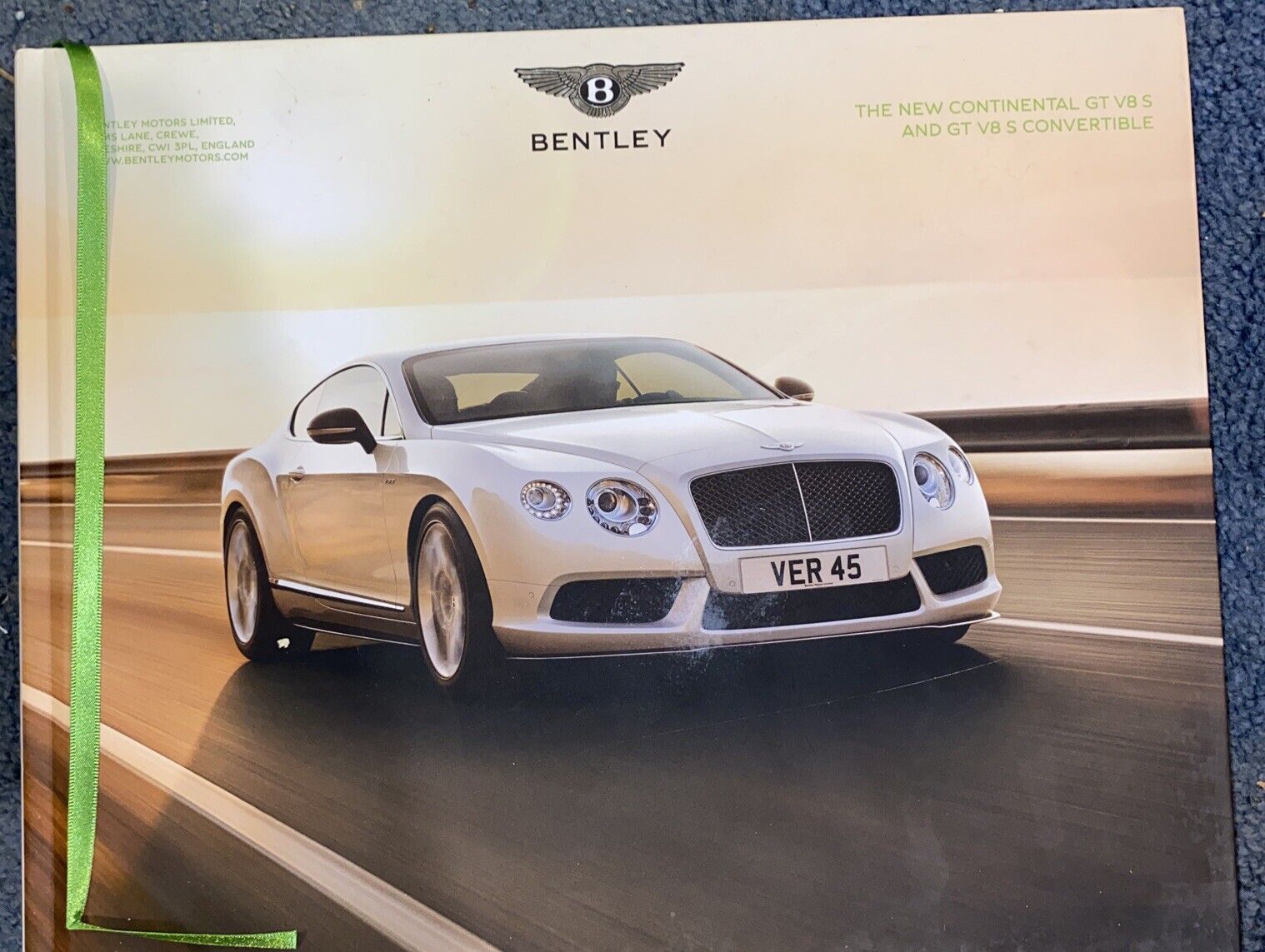 Bentley Continental GT V8S Hardcover 2014 Sale Brochure