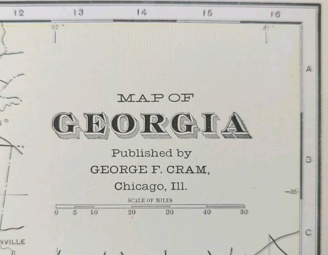 Vintage 1901 GEORGIA Map 14\