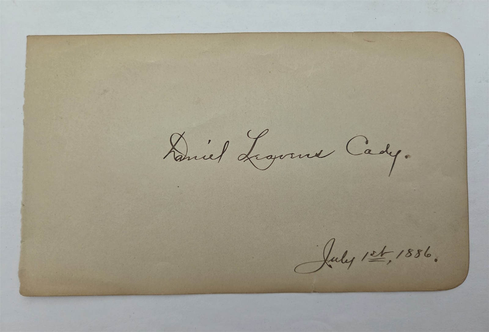 1886 antique DANIEL LEAVENS CADY autograph VERMONT POET album page signed