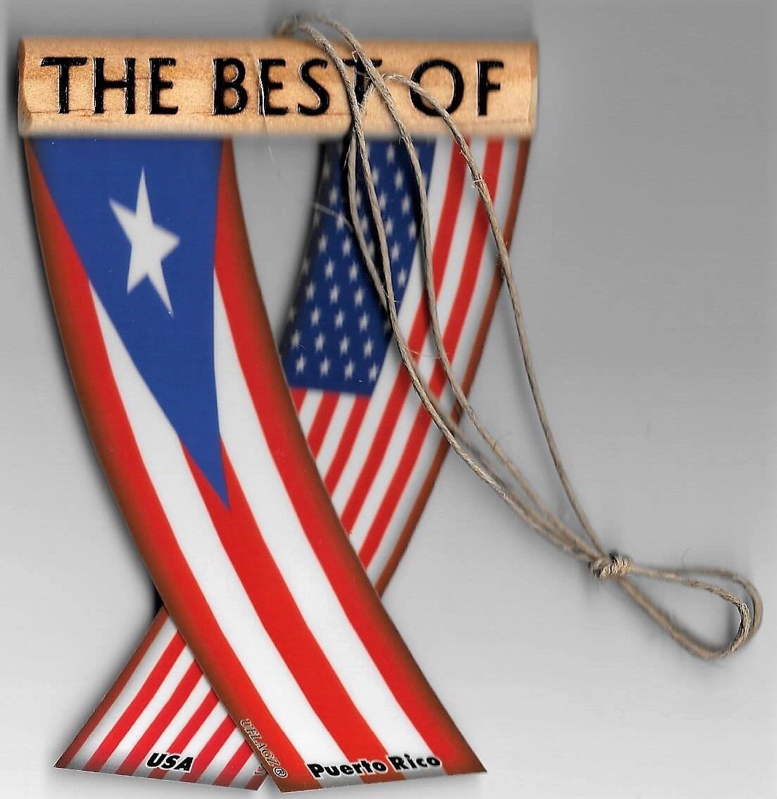 Rear view mirror car flags Puerto Rico and USA unity flagz for inside the car