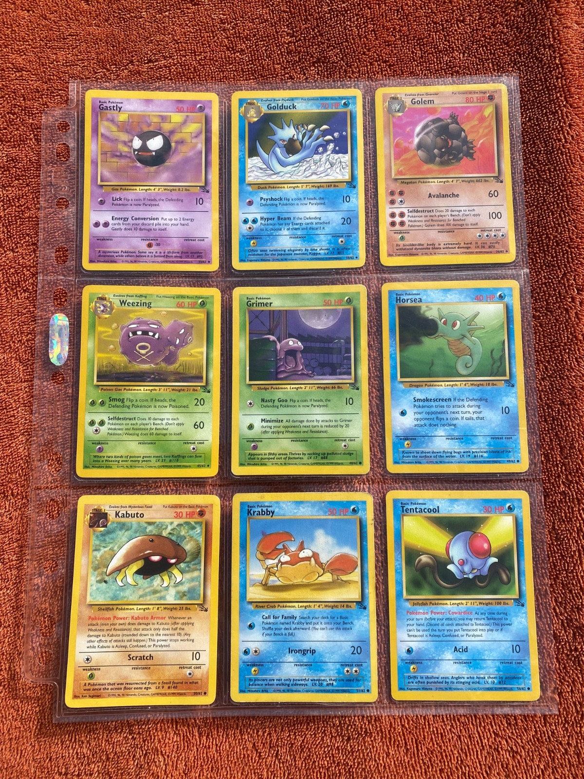 Fossil Set - Vintage 1999 Pokemon Cards Bundle - No duplicates x10