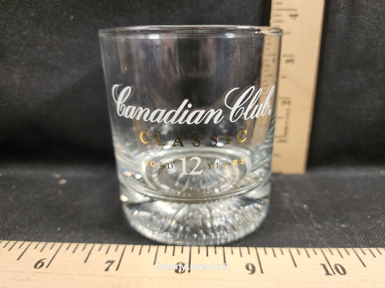 Vintage Canadian Club Aged 12 Yrs Whiskey Rocks Glass New