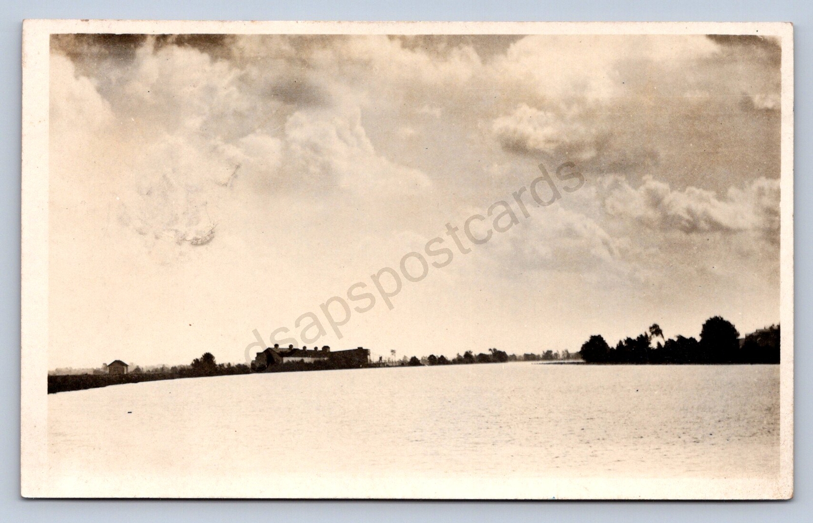 K7/ Fredonia New York RPPC Postcard c1910 Farm Scene Barn Lake 278